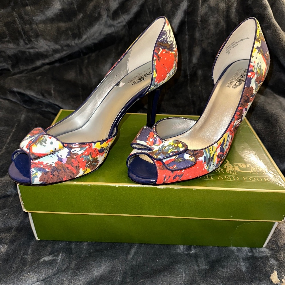 MULTI FLORAL JANET HEEL